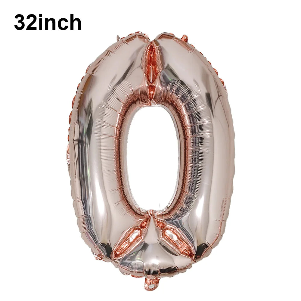 Blauer Ballon mit großen Zahlen, 32 Zoll, 0, 1, 2, 3, 4, 5, 6, 7, 8, 9, Geburtstag, Bachelorette-Luftballons, Figur, Golob-Party-Ballon-Dekoration
