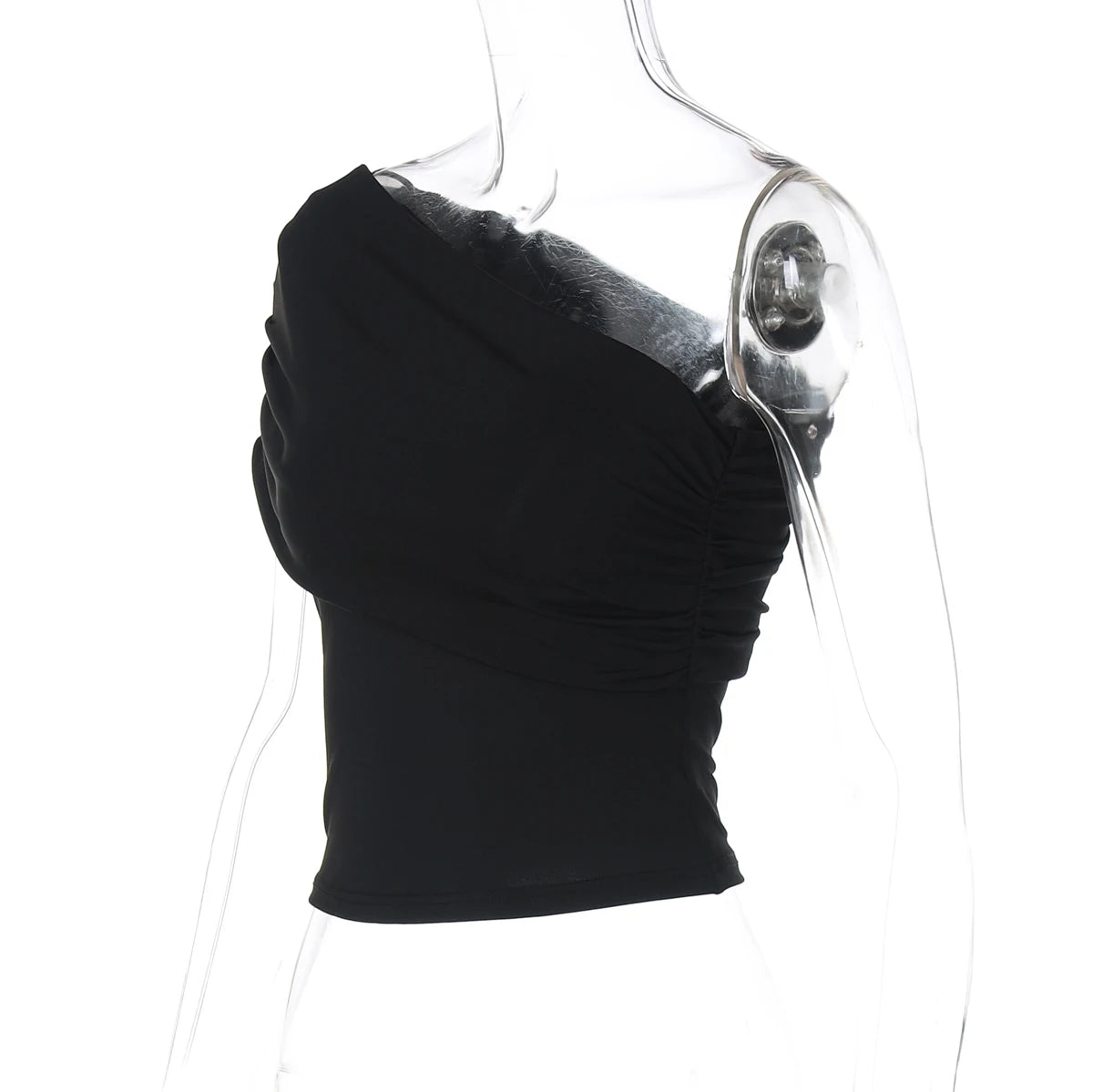 Dulzura One Shoulder Sleeveless Ruched Backless Bodycon Tank Top Women'S Solid Sexy Elegant Y2K Top Party Clubwear Summer Outfit