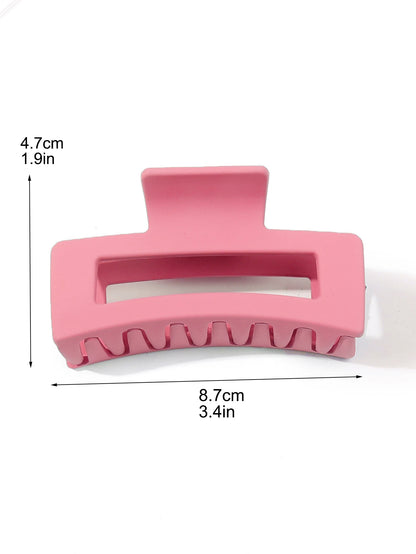 1/3/4/6 Pcs Medium Hair Claw Clips for Women Girls, Pink Strong Hold Matte Square Hair Clips for Thick Thin Hair