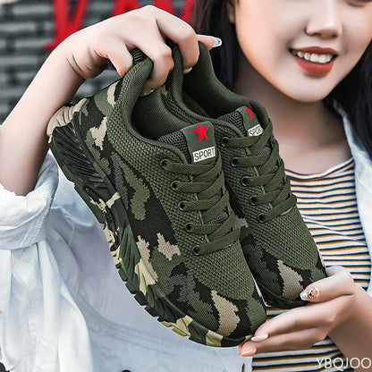 Mesh Camouflage Sportschuhe Herren Langlebige Freizeitschuhe Herren Anti Slip Tennis Outdoor Wandern Leichte Flache Schuhe Sneakers.