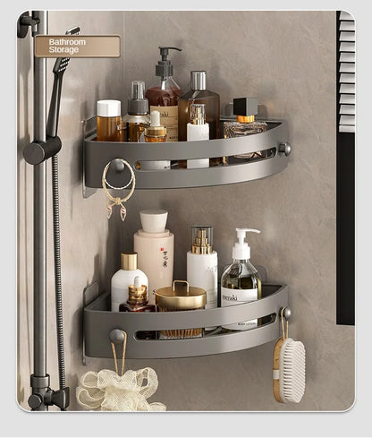 2PCS Badezimmer Regale Küche Lagerung Organizer Kunststoff Shampoo Rack Dusche Regal Bad Zubehör Kein Bohrer Regal
