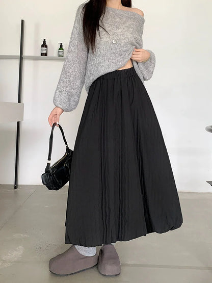 High Quality Cotton-padded Bud Skirts Women  Fall Winter Pocket Long Skirts Female Korean Fashion Apricot Streetwear Faldas 2025.