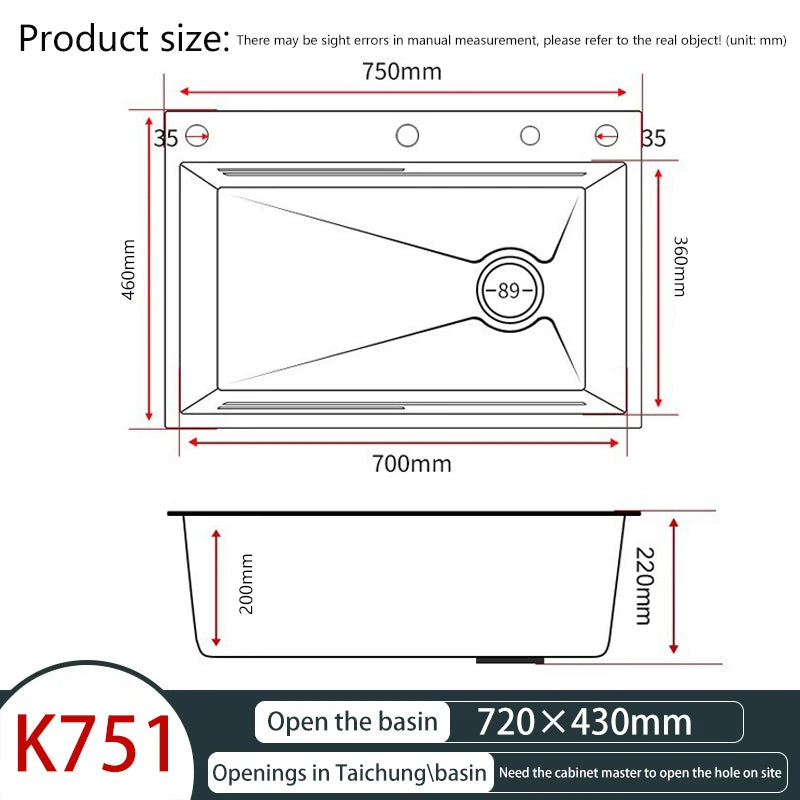 AI voice-controlled Stainless Steel Kitchen Sink With Waterfall  Embossed Large Single Slot Multifunction Dishwashing Sinks