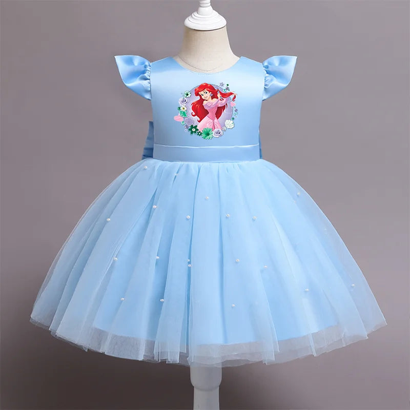 Die kleine Meerjungfrau elegante Prinzessin Spitze Kleid Kinder kleider für Mädchen Vintage Kinder Geburtstags feier Kleider Weihnachts kleidung.
