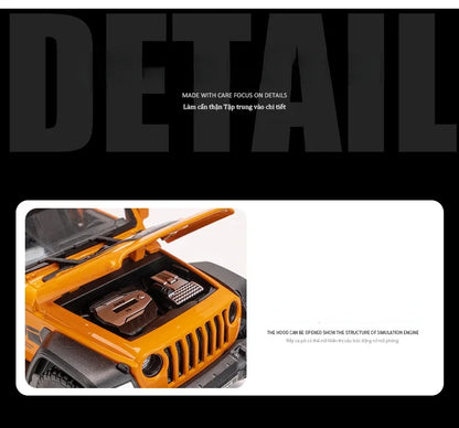 1:32 Jeep Wrangler Rubicon Off-road car Alloy Model Car Toy Diecasts Metal Casting Sound and Light Car Toys For Children Vehicle.