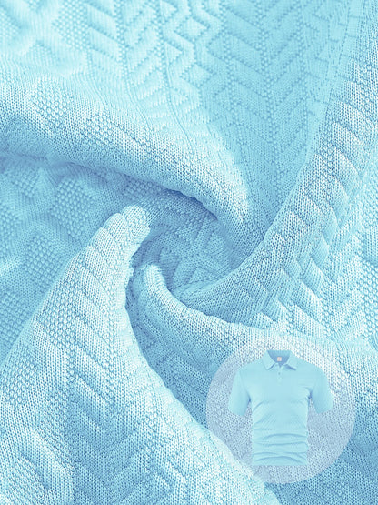 2025 Summer New Men's Casual Sportswear Polo Shirt With A Lapel, Men's Short-sleeved Shirt And Shorts, Jacquard Texture Suit.