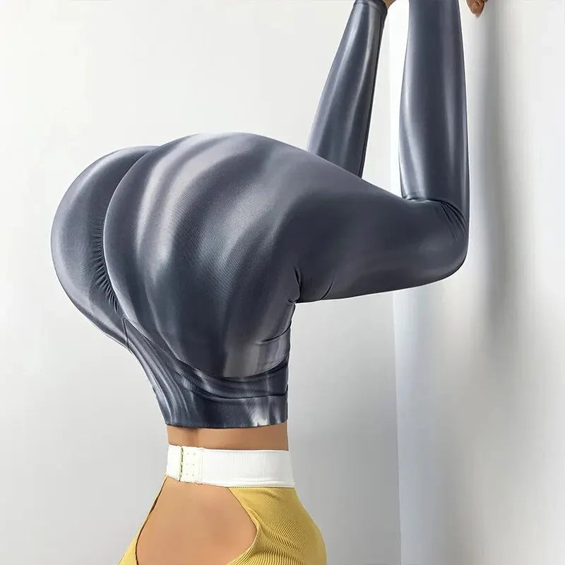 New Tie Dyed High Waist Gym Leggings Push Up Scrunch Seamless Thick Sports Pants Elastic Soft Yoga Workout Leggins Women.