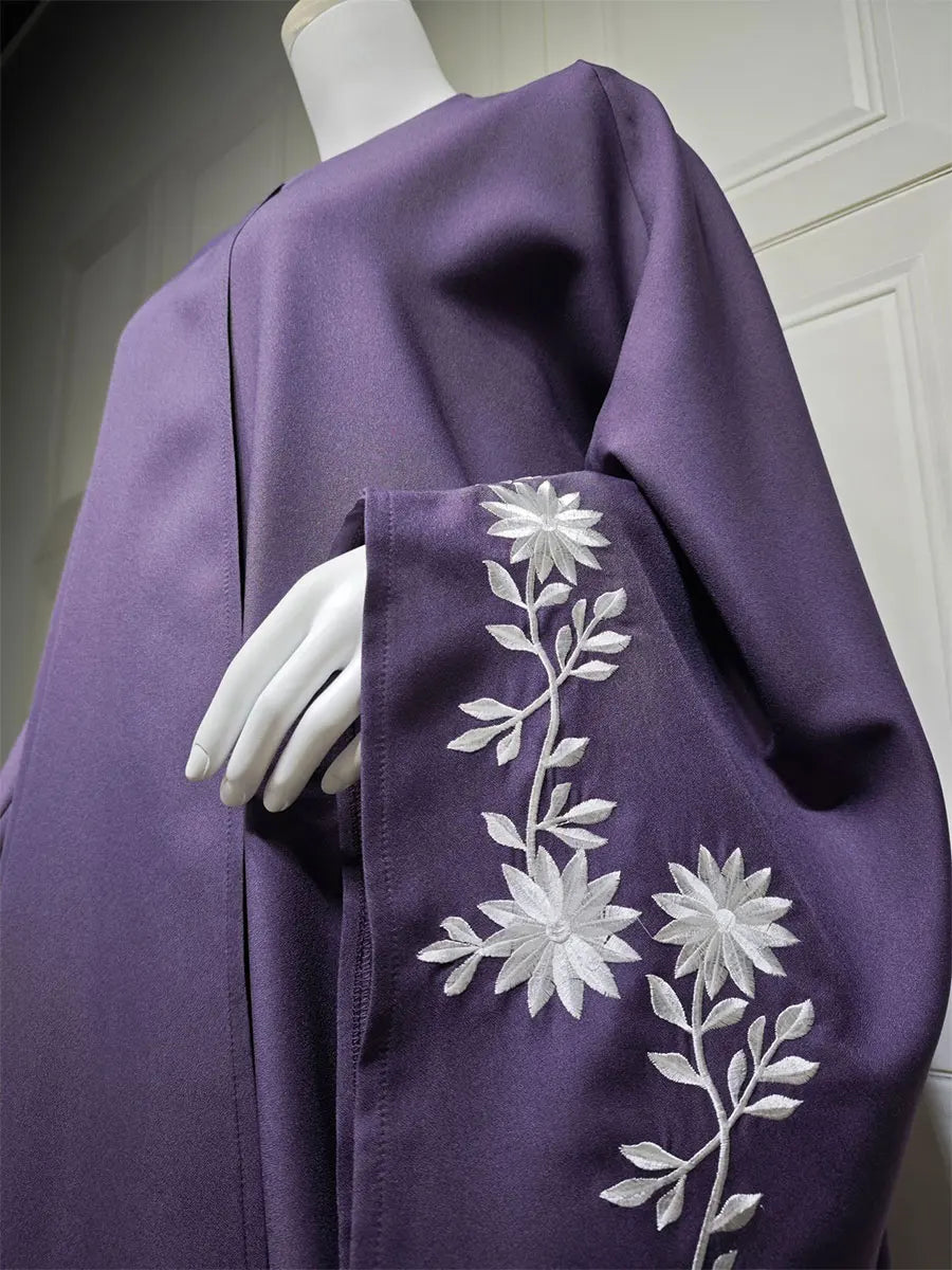 Siskakia Ramadan-Dubai Embroidery Cardigan abaya For Muslim Women's With Hijab Kebaya Moroccan stylish Elegant Clothing.