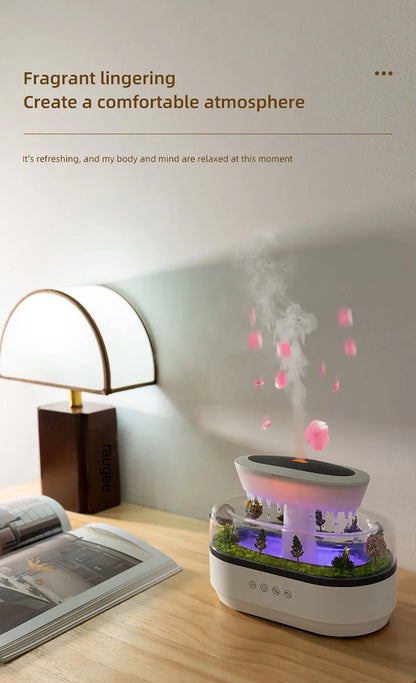 New Aroma Humidifier Raindrop Air Humidifier Colorful Atmosphere Light White Noise Music Essemtial Home Oil Fragrance Diffuser.