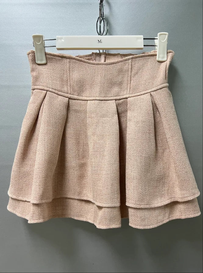 Japanese Lolita Skirts Ruffled Pleated Plaid Skirt Women 2025 Spring New Elastic High Waist Slimming Gentle Mini Skirt Culottes