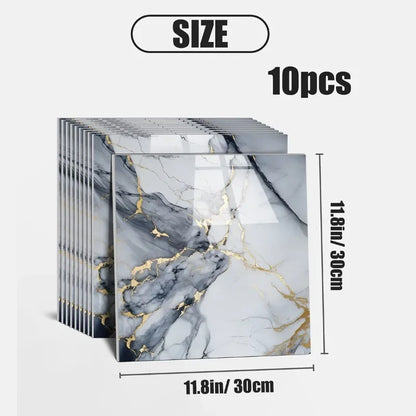 10PCS 30X30CM  Marble Gold 3D Wall Sticker Self Adhesive Tile Stickers Waterproof Oil Home Kitchen Bathroom Floor Sticker