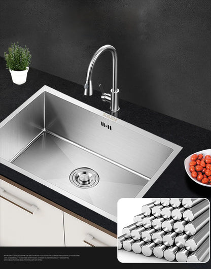304 Stainless Steel Kitchen Sink Multiple Size Single Bowl Undermount Basin For Kitchen Fixture Improvement With Drainage