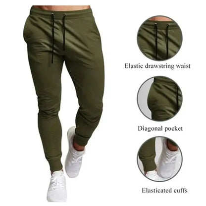 Casual Pants Men's Jogger Sweatpants Large Size Elastic Waist Sports Trousers Loose Fitness Clothes Spring Thin Section.