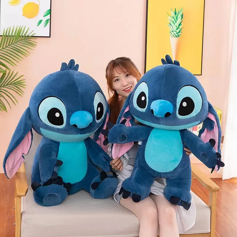 35-80CM Disney Lilo & Stitch Doll Cartoon Angel Plush Toy Cute Anime Soft Stuffed Kawaii Companion Children's Birthday Gift.
