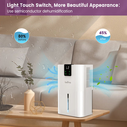 2800mL Air Dehumidifier Portable Mute Moisture Absorbers Machine Air Dryer Sleep Mode For Home Bedroom Office Kitchen Deodorizer.