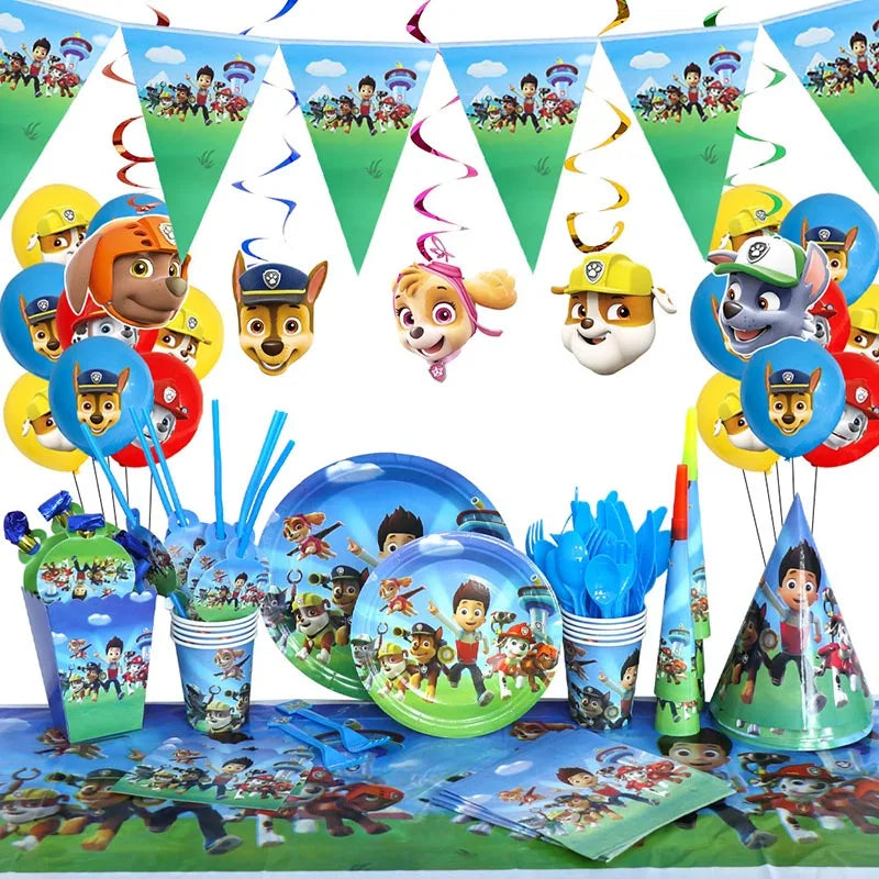 PAW Patrol Geburtstag Party Dekoration Neue Version Ballon Set Einweg Geschirr Kid Event Liefert Banner Hintergrund Geschenk.