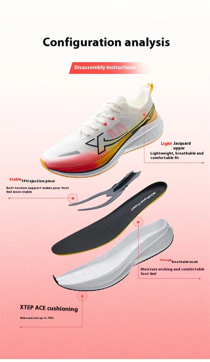 Xtep Five Speed 2.0 Running Shoes For Men  2024 Autumn Comfortable Sports Shoes Jogging Cushioning Sneakers 876319110001.