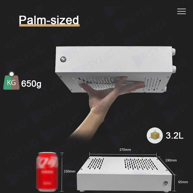 ARSYLID Q32 ITX A4 Computer Case 3.2L Smaller Mini Core Display Form Factor Chassis 50mm Radiator Flex PSU Q31.