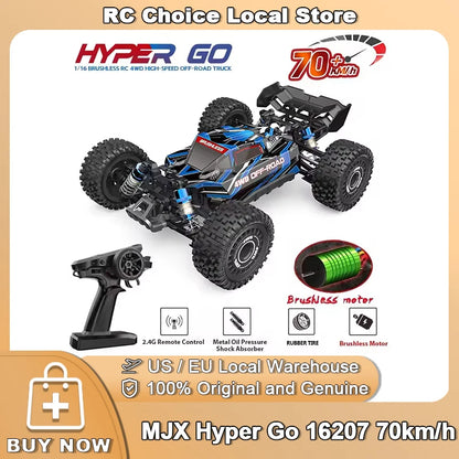 MJX Hyper Go 16207 70km/h 1/16 4WD Racing Car Brushless High Speed Drift Cars 2.4G Remote Control Cars Off-Road Truck Toys.