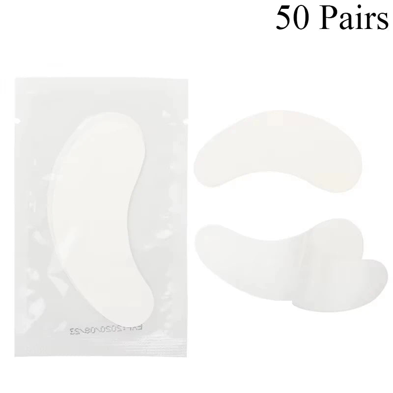 50pairs Eye Patches Under Eye Pads Paper Gel Lash Pad Eye Sticker Tips Wraps Hydrogel Eyelash Extension Patch Makeup Tool.