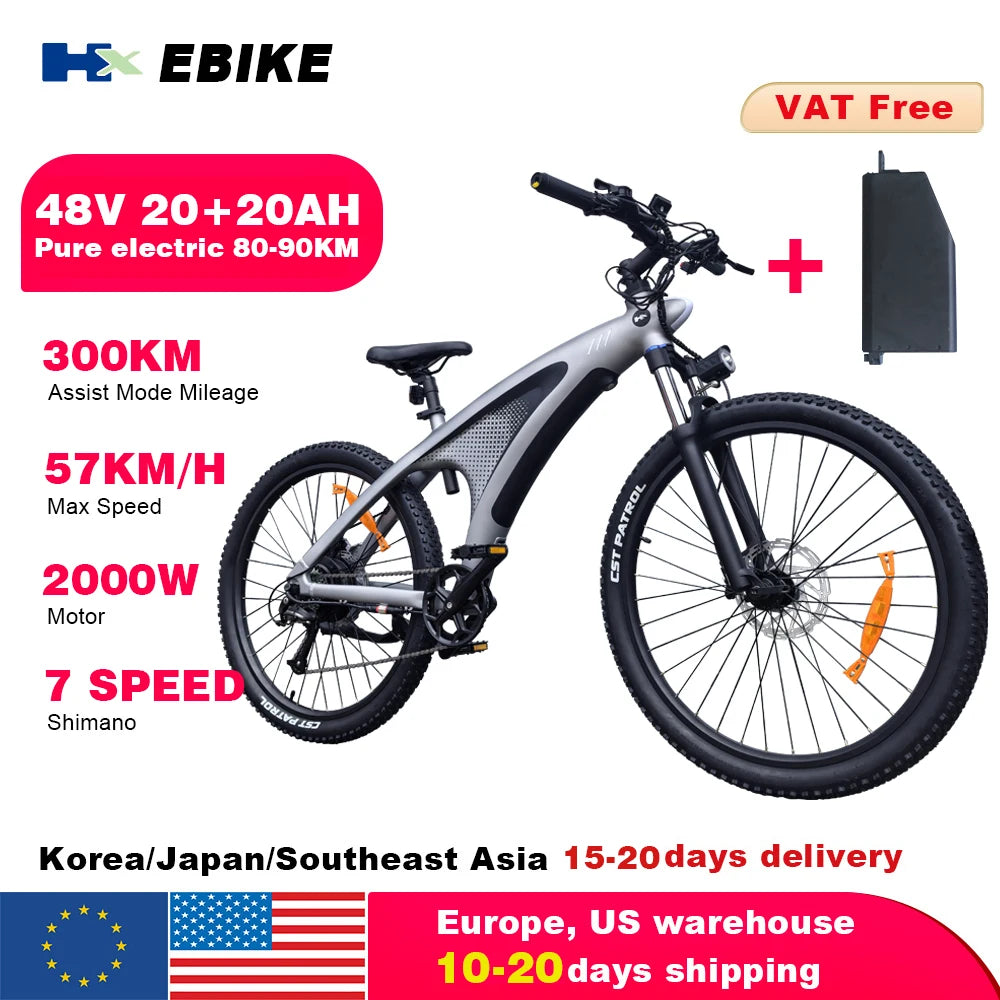 HX Q5 E bike 2000W Adults Electric Bike 2000W 48V 20AH 27.5 Inch  Electric Bicycle City E Bikes Mountain e bikes
