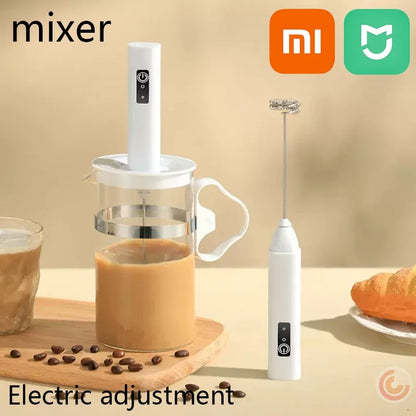Xiaomi Rechargeable Electric Egg Beater With Stand Bracket 3 Speeds Adjustable Hand Whisk Drink Mixer Milk Frother for Coffee.