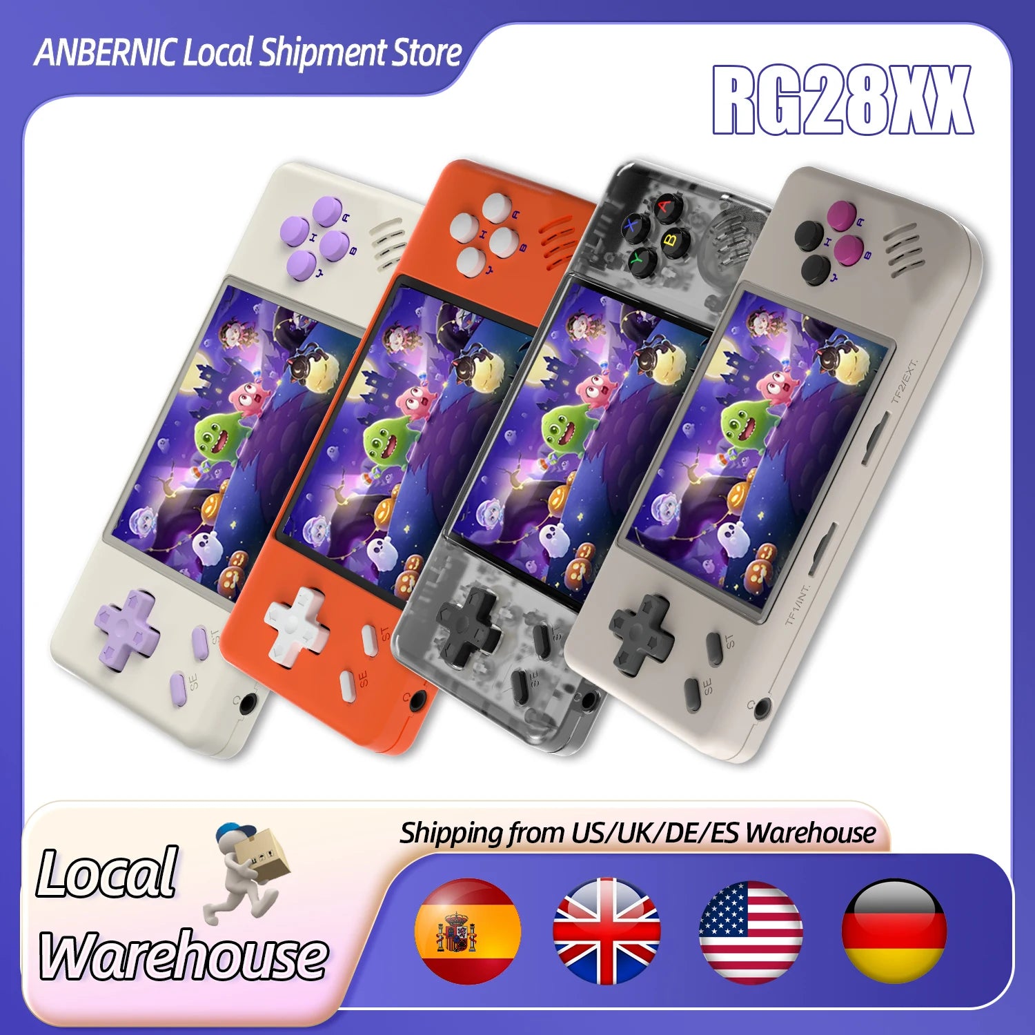 ANBERNIC RG28XX Handheld Game Console 2.83" Screen IPS Screen 64G Linux 5000+ Games Pre-installed H700 Quad-core ARM Cortex-A53.