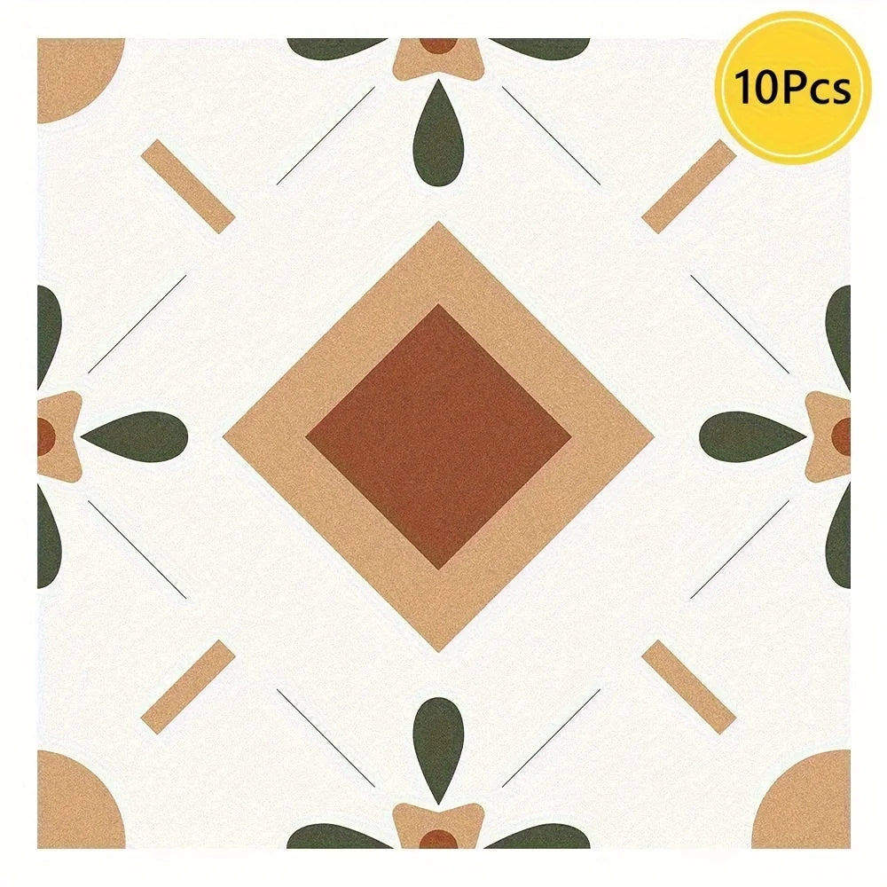 1pc/10pcs Floor Tile Sticker Self Adhesive Floor Sticker Vinyl Non-slip Floor Tile Sticker Wall Sticker Waterproof 20cm x 20cm
