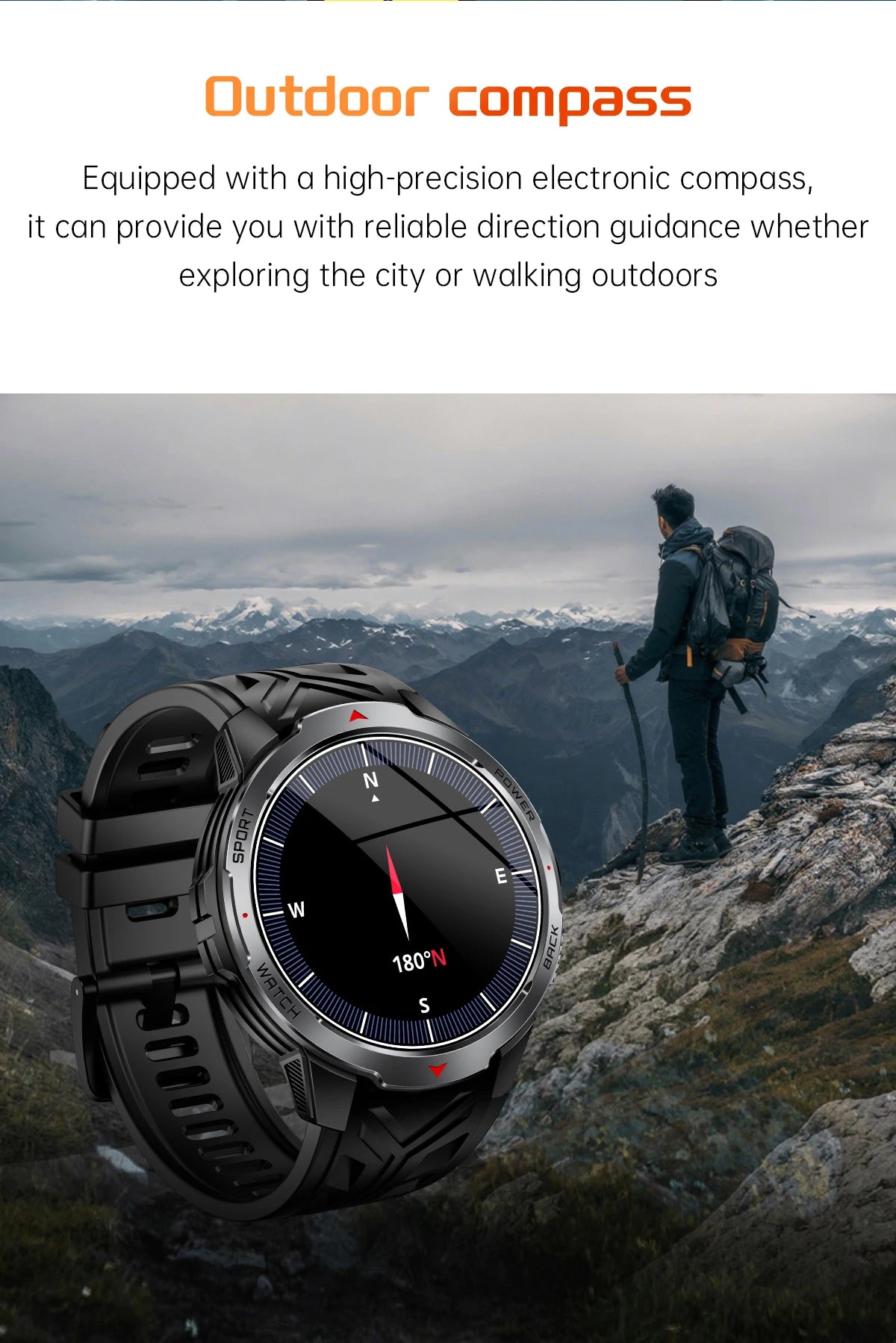 LIGE New 1100mAh Battery Smart Watches For Man Outdoor Sport LED Flashlight Compass Men’s Smartwatch Bluetooth Call Men Watches.