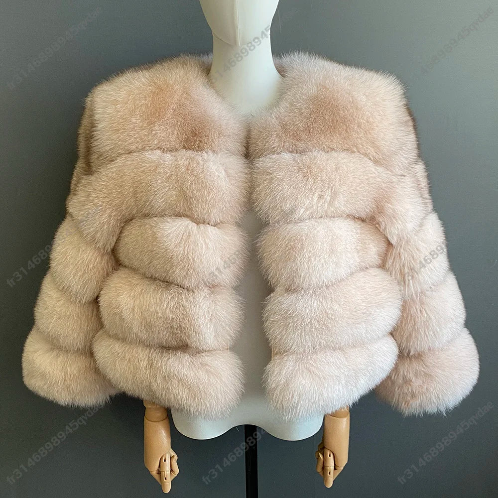 Damen Pelzmantel Damen Fuchspelzmantel Natürlicher Fuchsmantel Damen Werbeartikel Original echte europäische und amerikanische Modelle.