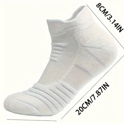 6/3/1 Pairs New Men Sports Running Fitness Flight Short Tube Socks Women's Towel Bottom Basketball Socks Solid Color Black Socks.