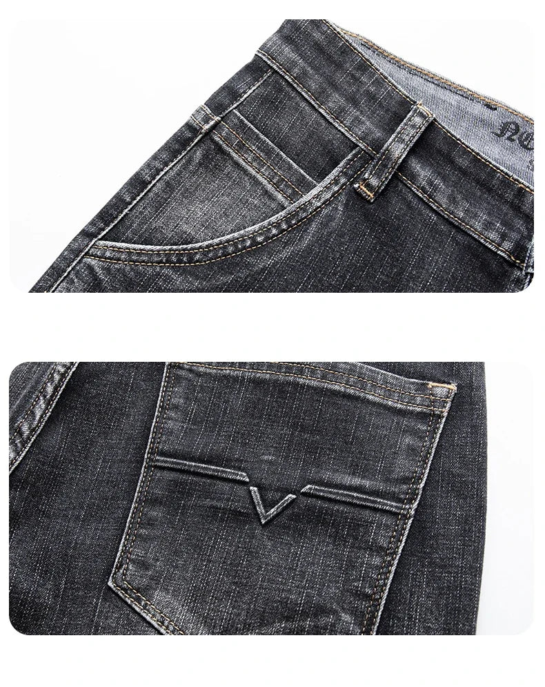 Herbst Winter Neue Business herren Jeans Klassische Mode Stretch Gewaschen Casual Denim Hosen Bequeme Gerade Männliche hosen