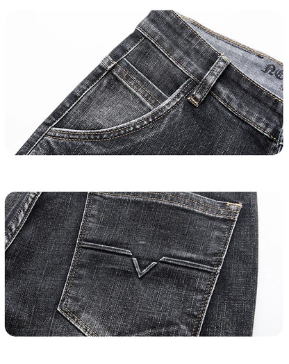 Herbst Winter Neue Business herren Jeans Klassische Mode Stretch Gewaschen Casual Denim Hosen Bequeme Gerade Männliche hosen