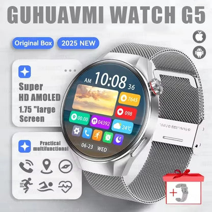 2025 New Originl Watch G5 PlUS Smart Watch 1.75" HD AMOLED Screen GPS track Heart Rate Bluetooth Call Compass Smartwatch for Men