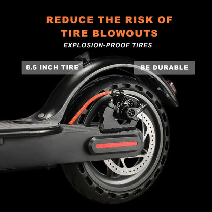 350W Foldable Electric Scooter Adults, 8.5'' Solid Tires, 30KM/H, 30-35KM Range, 36V 10.4Ah Battery, APP Control E-scooter.