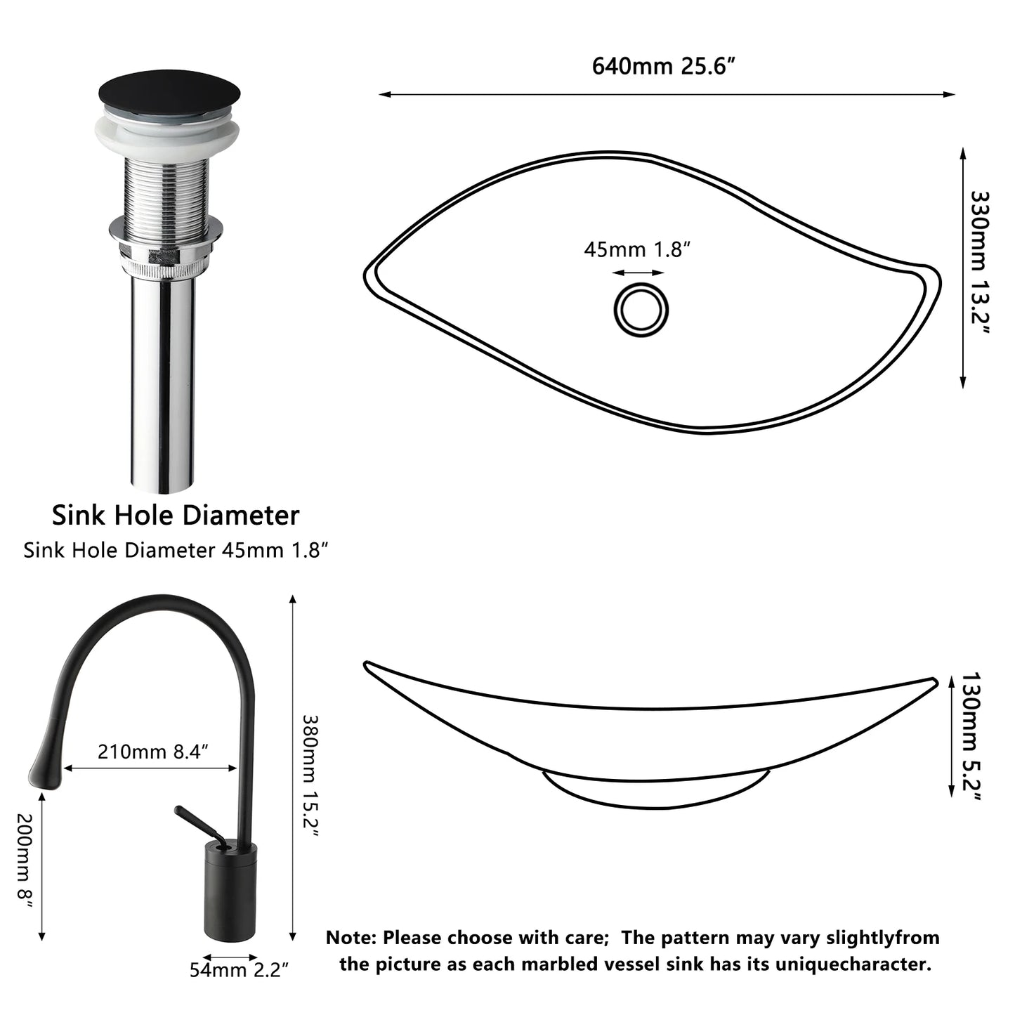 KEMAIDI Waschbecken-Set für Badezimmer, blaues Waschbecken, Deckmontage, Waschtisch-Waschbecken mit einem Griff, Aufsatzwaschbecken-Wasserhahn-Kombination