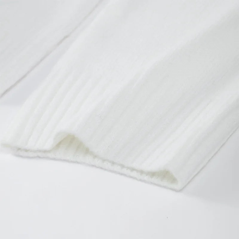 Damenjacke mit V-Ausschnitt, einfarbig, langärmelig, Strickjacke, modischer, lockerer, lässiger Pullover.