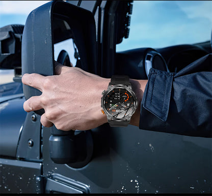 LIGE 2025 New For HUAWEI Xiaomi 1000mah AMOLED Smart Watch Men Sports Fitness LED Flashlight 3ATM Waterproof BT Call Smartwatch