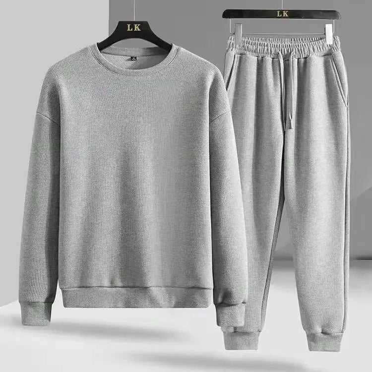 Pure Color Sportswear Set Hooded Open Cardigan Men's Women's Couple Sweatshirt Two-Piece Set for Autumn Winter Spring.