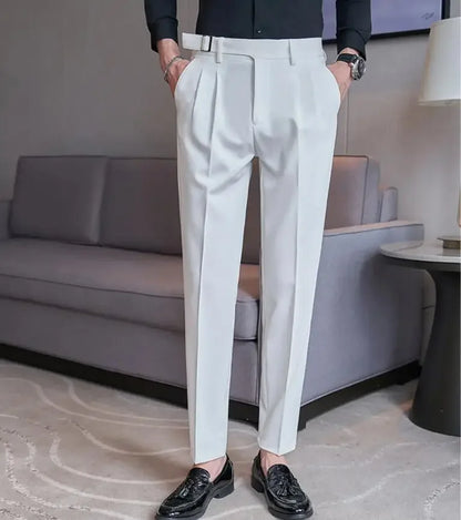 Navy Men's Suit Pants, White Black Trousers, Gray Khaki Pantalones Hombre Fashion Slim Male Pant, 28 29 30 31 32 33 34 36