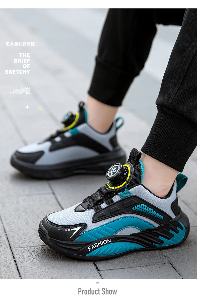 Fashion New Kids Boy Running Sport Shoes Leather Sneakers Children Outdoor Lightweight Breathable Tenis Footwear.