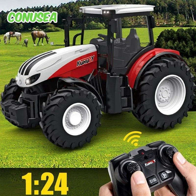 Remote Control Tractor RC Farm Truck Car Trailer 2.4G Farming Simulator Truck Miniature Farm Vehicle Toys Model Children Boy.