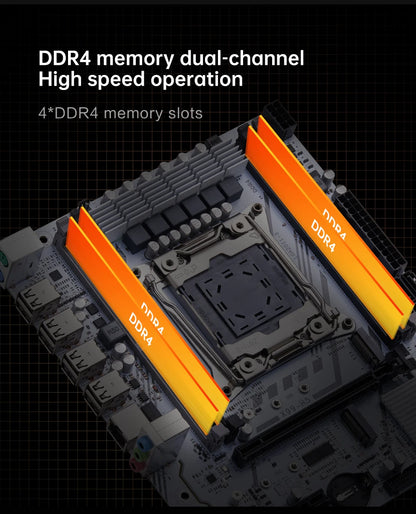 QIYIDA X99 Motherboard Set Kit Xeon LGA2011-3 E5 2680 V4 2x8gb=16GB DDR4 SATA PCI3.0 NVME M.2 X99H5 Gaming Computer.