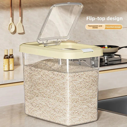 Food Grade Press to Open Seal Moisture Proof Insect Resistant Large Capacity Grain Storage Box Home Use Rice Tub for Grains.