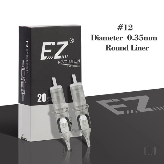 EZ Revolution Cartridge Tattoo Needles #12 0.35mm Round Liner RC1201RL RC1203RL RC1205RL RC1207RL RC1209RL 11/14/18RL 20 pcs/lot.