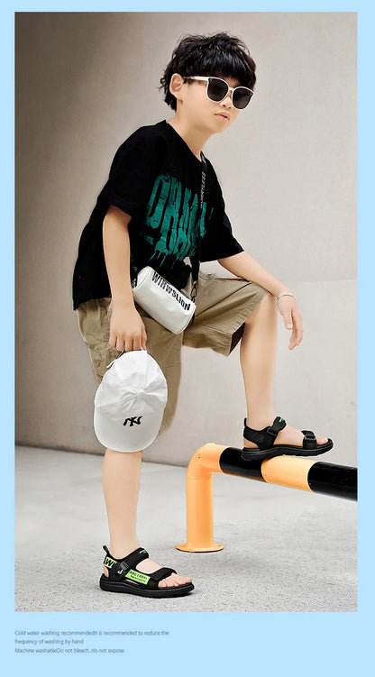 Kids' Summer Breathable Sport Sandals for Boys Casual Beach Shoe Comfortable Soft Sole Children's Fashion Non-slip Sandalias