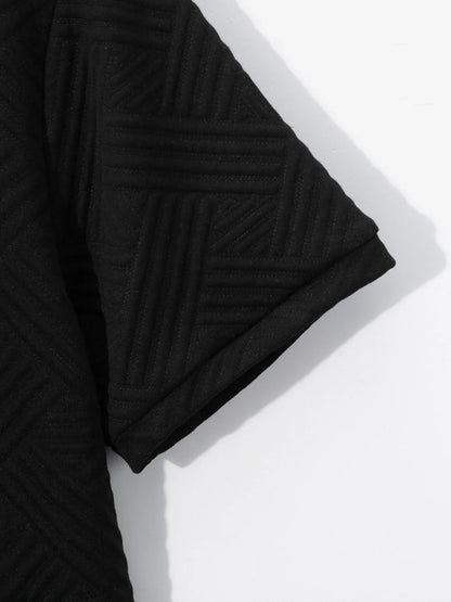 Men's Summer New Style Solid Color Knitted Short Sleeve Cardigan with Long Pants Casual Set Sporty Look from Mainland China.