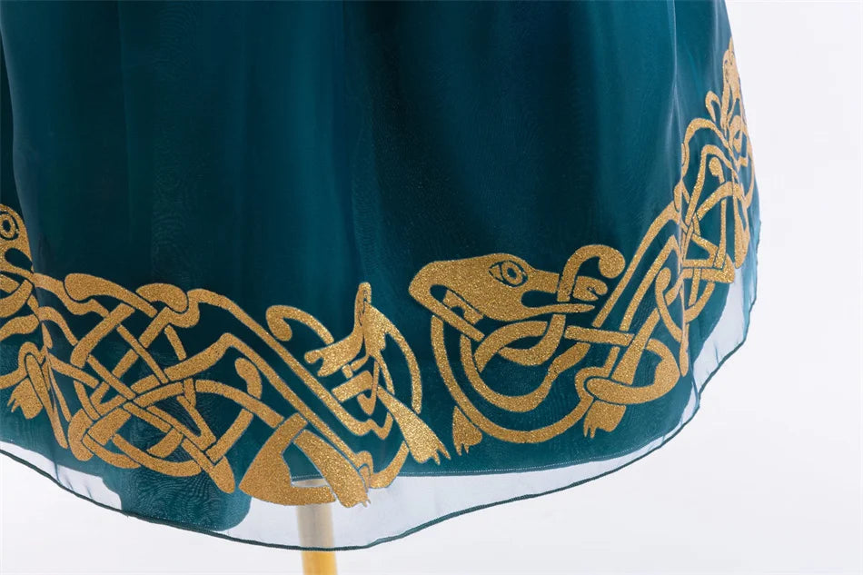 Girls Merida Cosplay Princess Dress Children Stage Performance Clothes Kids Halloween Carnival Party Long Sleeves Outfits.