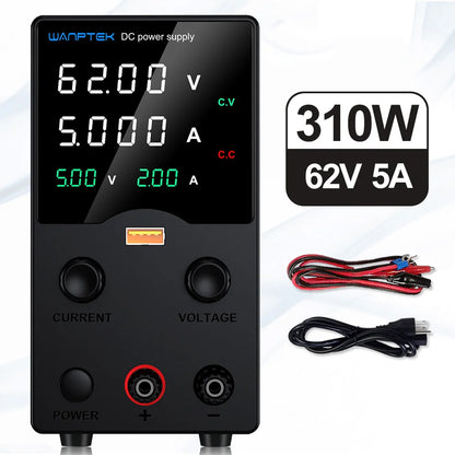 Wanptek DC Lab Power Supply 32V 62V 120V 160V Adjustable Switching Power Supply with 5V 2A USB Charging Display Regulator.
