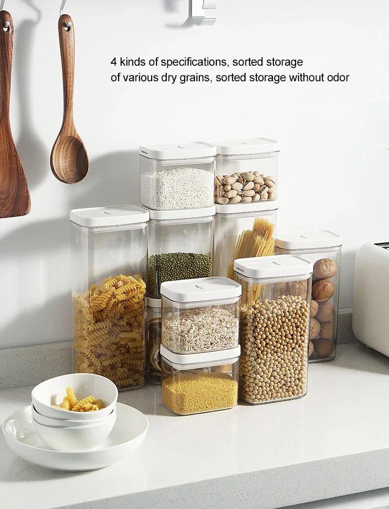 Pasta Storage Box Transparent Plastic Grain Seal Tank Spaghetti Storage Container Moisture-Proof Snack Jar Kitchen Food Tank.